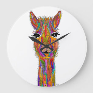 Cute and Colourful Llama Clock