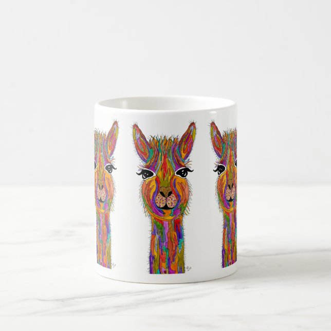Cute and Colourful Llama Mug 11 oz. (Center)