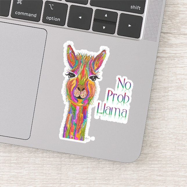 Cute and Colourful Llama Vinyl Stickers (Detail)
