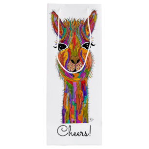 Cute and Colourful Llama Wine Bag