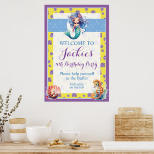 Cute and Colourful Magic Mermaid Poster