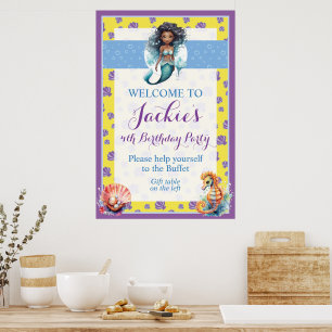 Cute and Colourful Magic Mermaid Poster