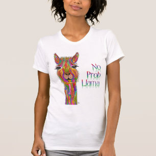 Cute and Colourful No Prob Llama T-shirt