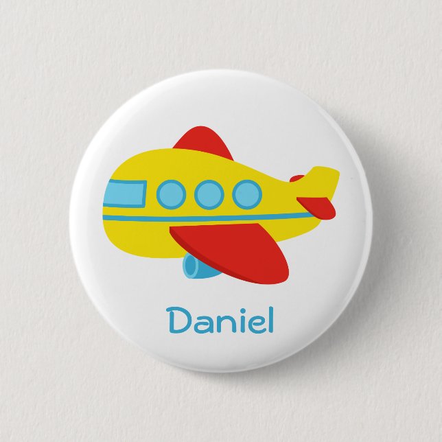 Cute and Colourful Passenger Aeroplane 6 Cm Round Badge (Front)