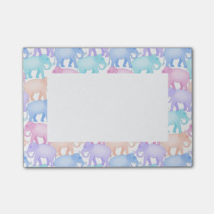 Cute and Colourful Pastel Elephant Pattern Post-it Notes