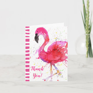 Cute and Colourful Pink Flamingo Greeting Card