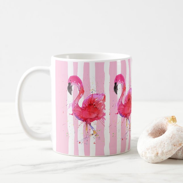 Cute and Colourful Pink Flamingo Mug (With Donut)