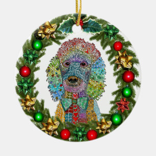Cute and Colourful Poodle Goldendoodle Ceramic Tree Decoration