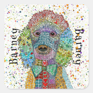 Cute and Colourful Poodle Goldendoodle Square Sticker