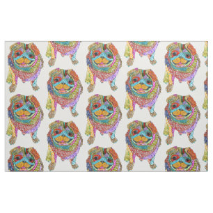 Cute and Colourful Pug Dog Fabric