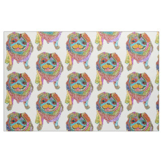 Cute and Colourful Pug Dog Fabric