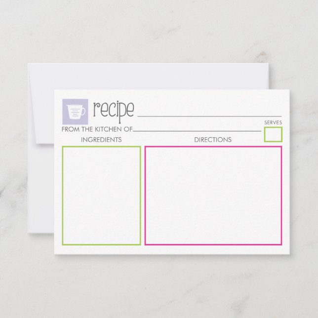 Cute and Colourful Recipe Card (Front)