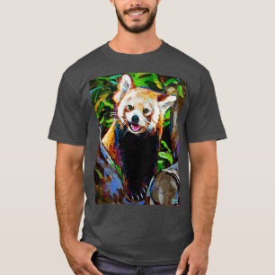 Cute and Colourful Red Panda Painting T-Shirt