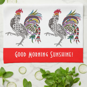 Cute and Colourful Rooster Kitchen Towel