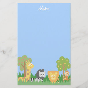 Cute and colourful Safari Animals, for kids Stationery