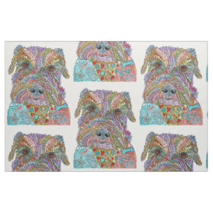 Cute and Colourful Schnauzer Dog Fabric