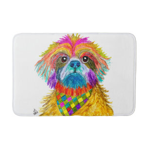 Cute and Colourful Shih Tzu Bath Mat