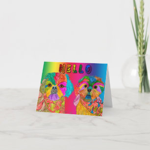 Cute and Colourful Shih Tzu Dog's Greeting Card