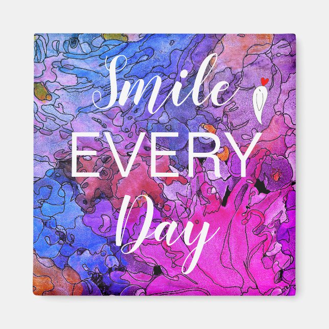 Cute and Colourful Smile Every Day Magnet (Front)