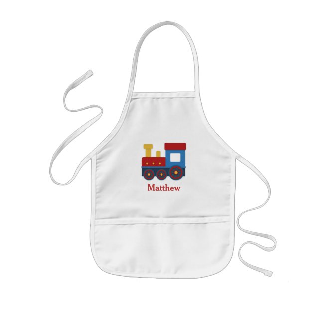 Cute and Colourful Train for Boys Kids Apron (Front)