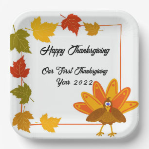 Cute and colourful Turkey Thanksgiving  Paper Plate