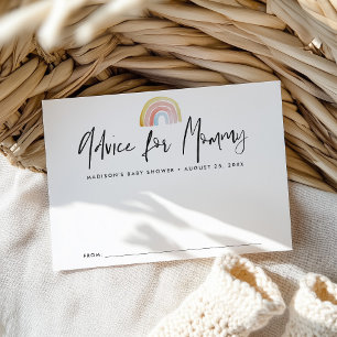 Cute and Colourful Watercolor Rainbow Baby Shower Advice Card