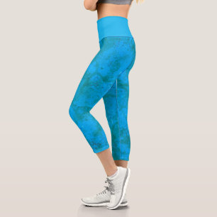Cute and Comfy Capris All-over Turquoise Print