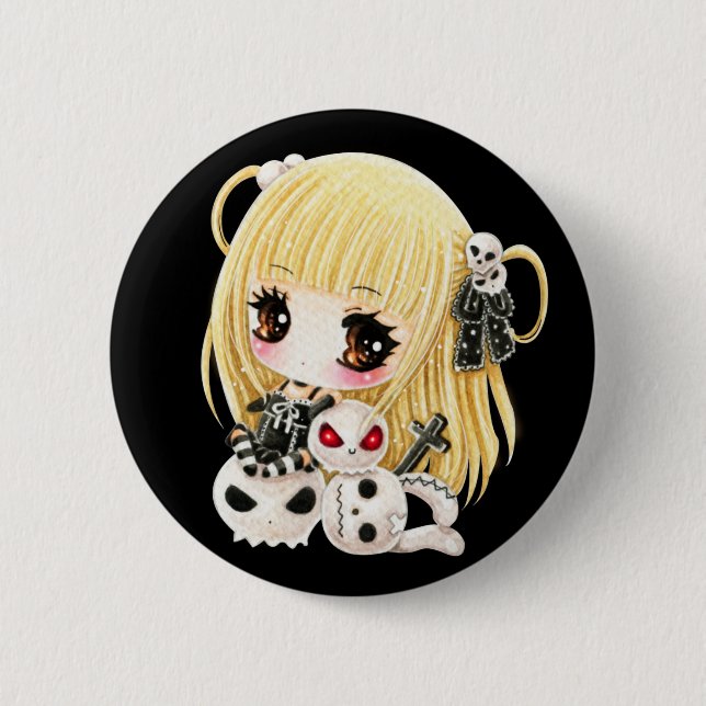 Cute and cool 6 cm round badge (Front)