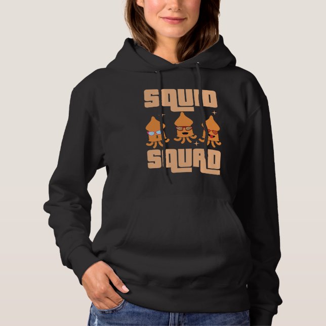 Cute And Cool Squid Squad Family Seafood Hoodie (Front)