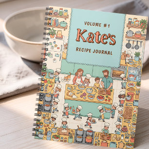 Cute and Cosy Family Kitchen Custom Recipe Notebook