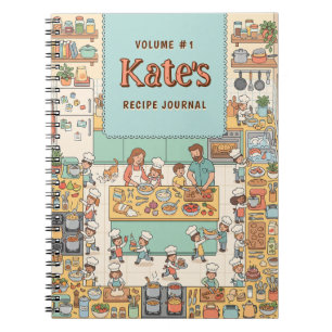 Cute and Cosy Family Kitchen Custom Recipe Notebook