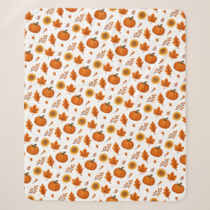Cute and cosy Watercolour Autumn Harvest Sherpa Blanket
