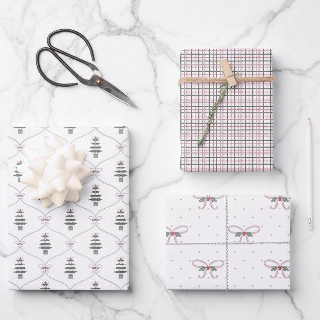 Cute and Cozy Holiday Wrap Set Wrapping Paper Sheet (Front)
