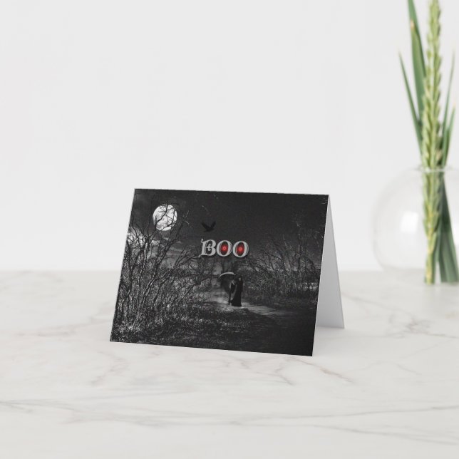 Cute and Creepy Halloween Fright Card (Front)