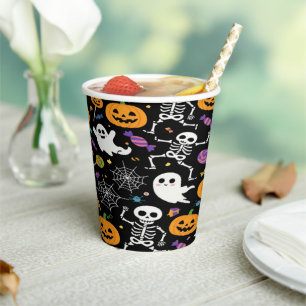 Cute and Creepy Skeletons For Halloween Paper Cups