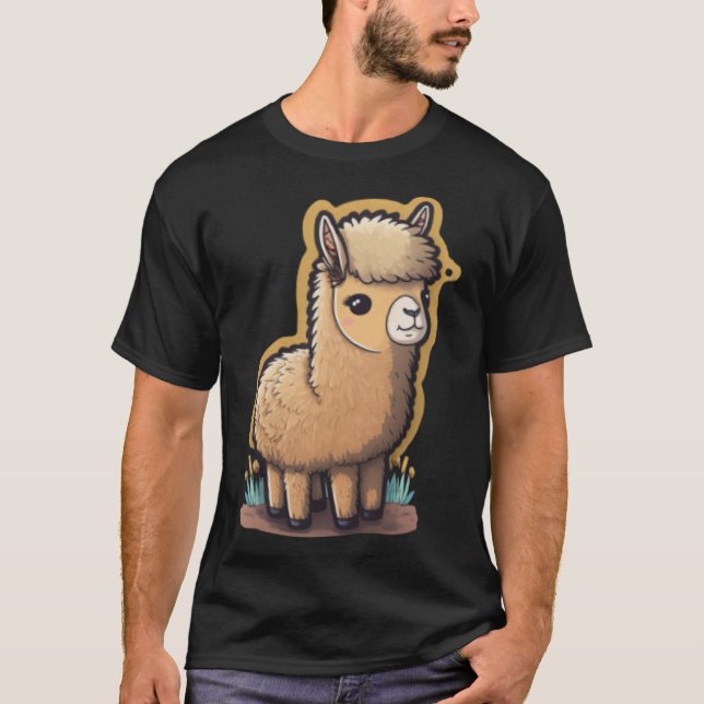 Cute and Cropped Andean Beauty Trendy Gen Z Llama T-Shirt (Front)