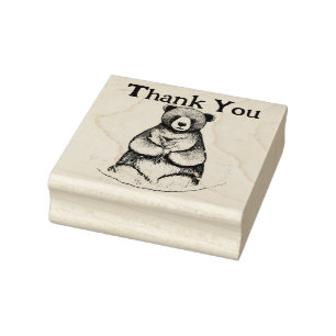 Cute and cuddle winter bear rubber stamp