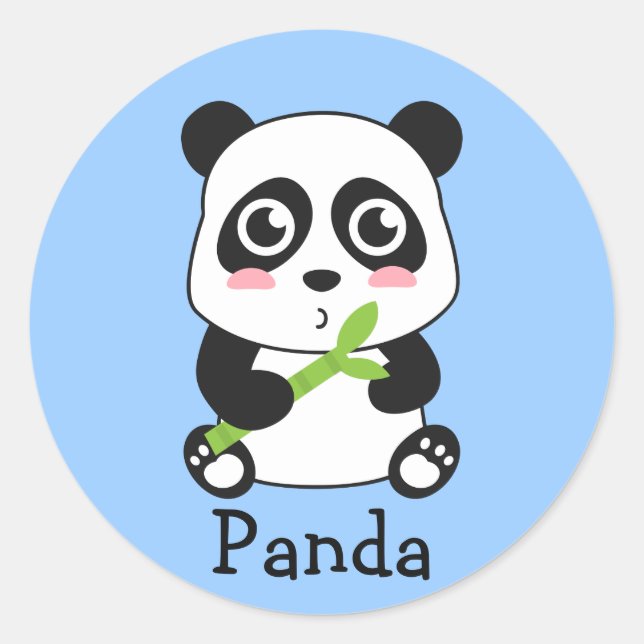 Cute and Cuddly Baby Panda Classic Round Sticker (Front)