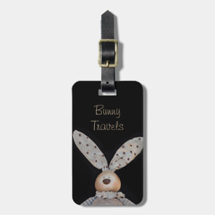 Cute and cuddly bunny luggage tag