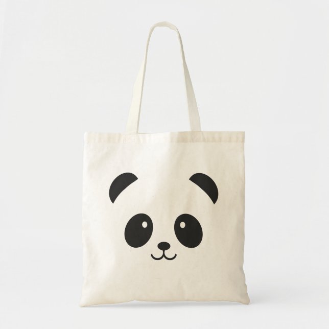Cute and Cuddly Panda Tote Bag (Front)