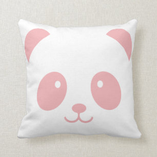 Cute and Cuddly Pink Panda Throw Pillow