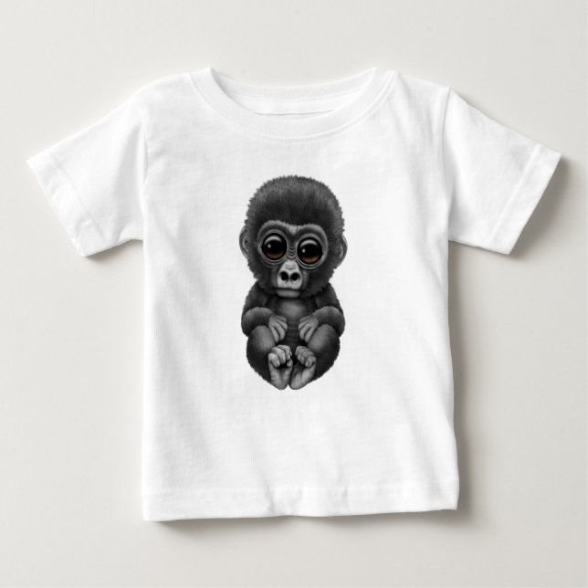 Cute and Curious Baby Gorilla T-Shirt (Front)