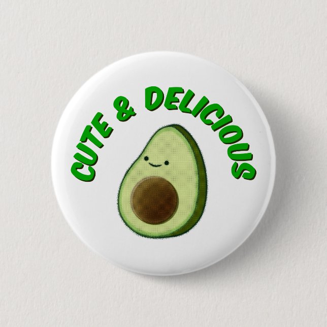 Cute And Delicious Avocado 6 Cm Round Badge (Front)
