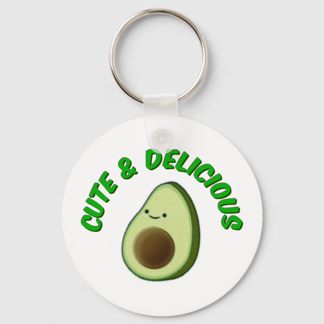 Cute And Delicious Avocado Key Ring (Front)