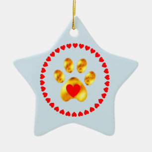 Cute and elegant gold paw ceramic tree decoration