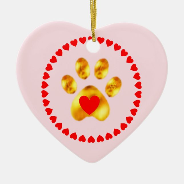 Cute and elegant gold paw ceramic tree decoration (Front)