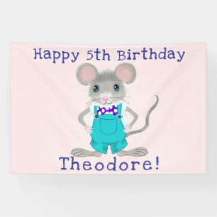 Cute and elegant little mouse custom Birthday Banner