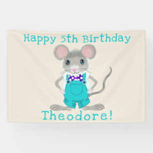 Cute and elegant little mouse custom Birthday Banner
