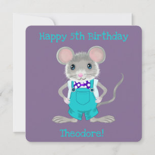 Cute and elegant little mouse custom Birthday Card