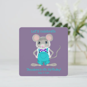 Cute and elegant little mouse custom Birthday Invitation